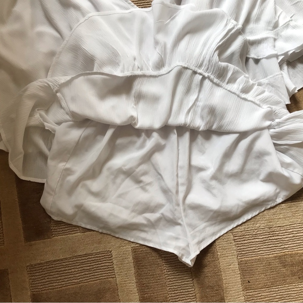 White Ruffled Wrap Dress - Picture 6 of 6